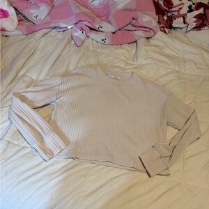 Wilfred Beige Ribbed Knit Top